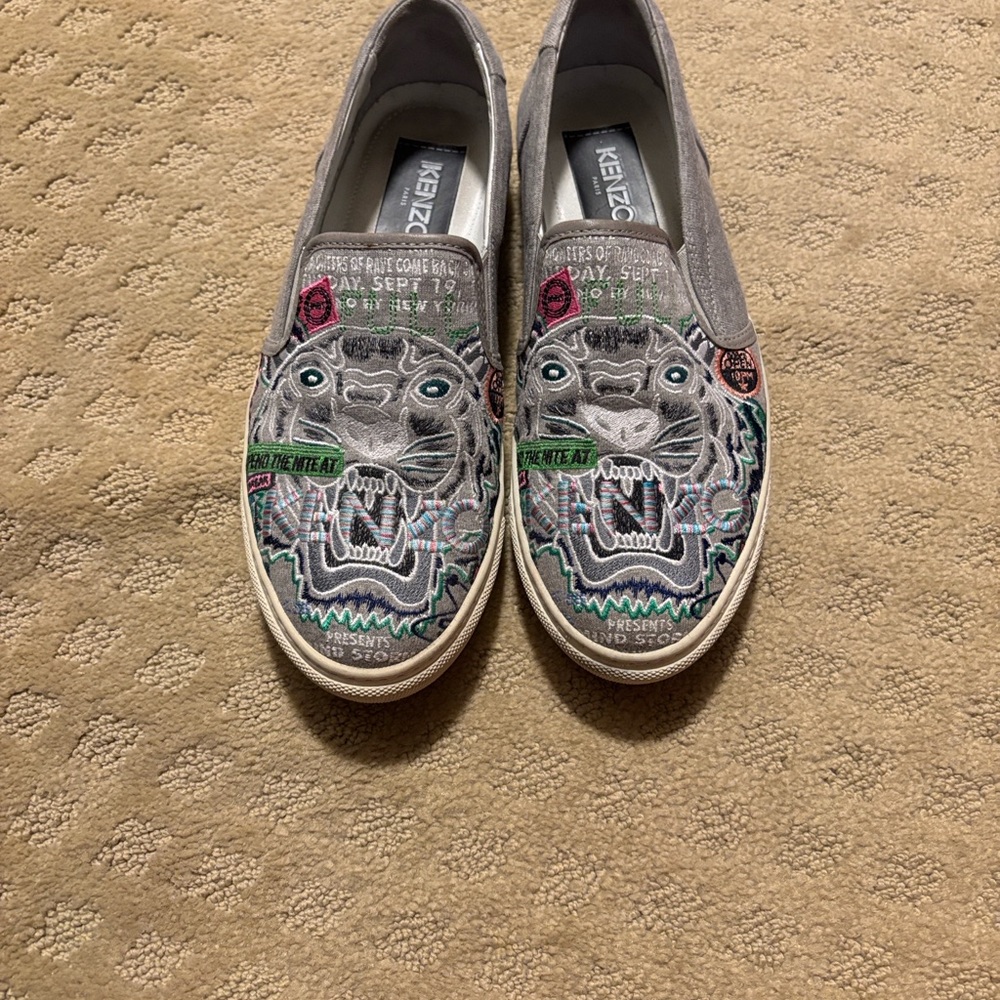 Kenzo Multicolor Embroidered Slip-On Shoes